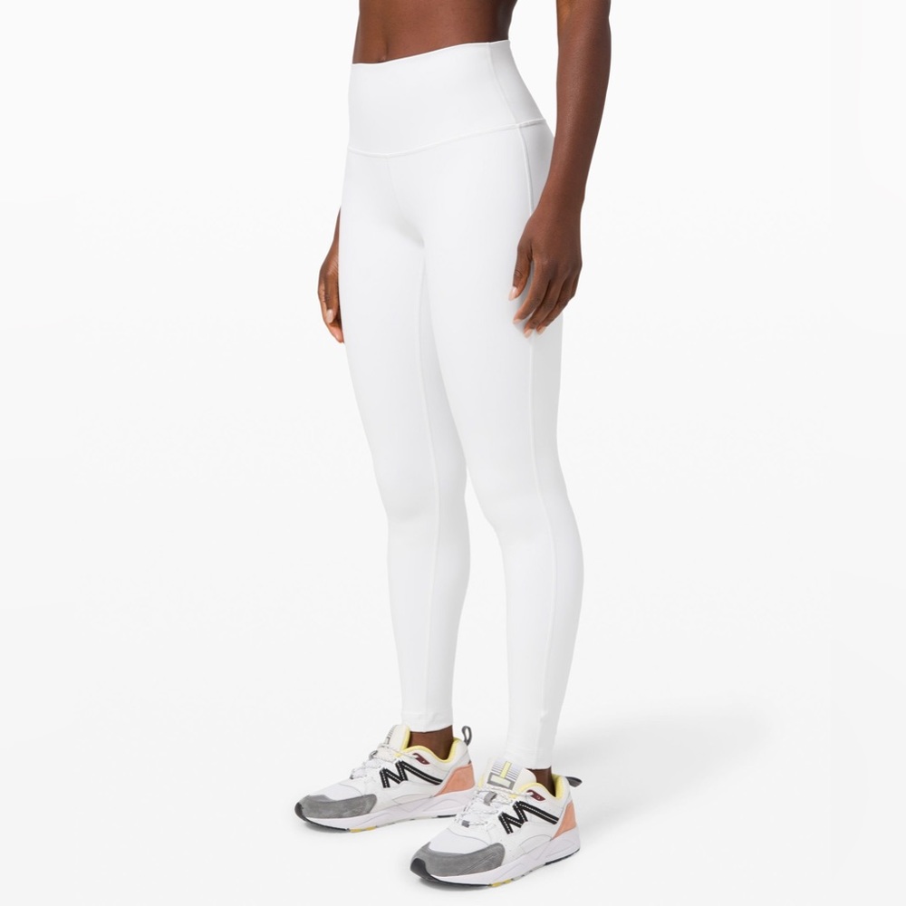 lululemon wunder under leggings, white, size 4, 28 in length